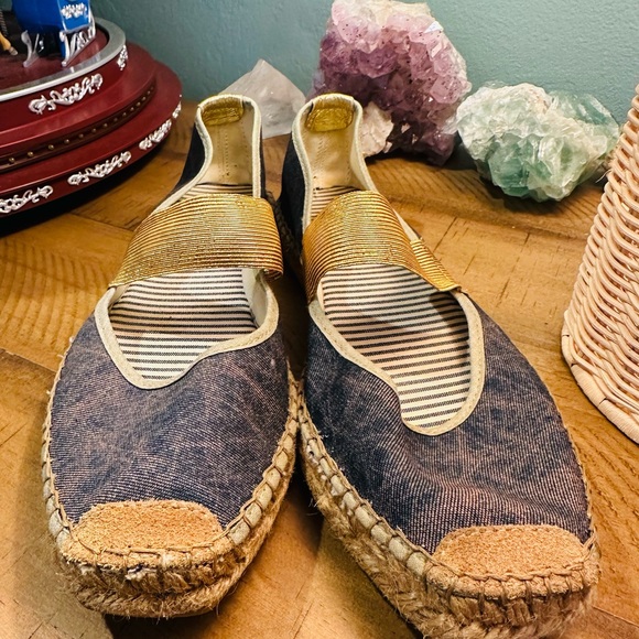 Vidorreta Stylish Espadrilles in Blue and Tan Size  40/US 9.5-10 - Picture 3 of 10